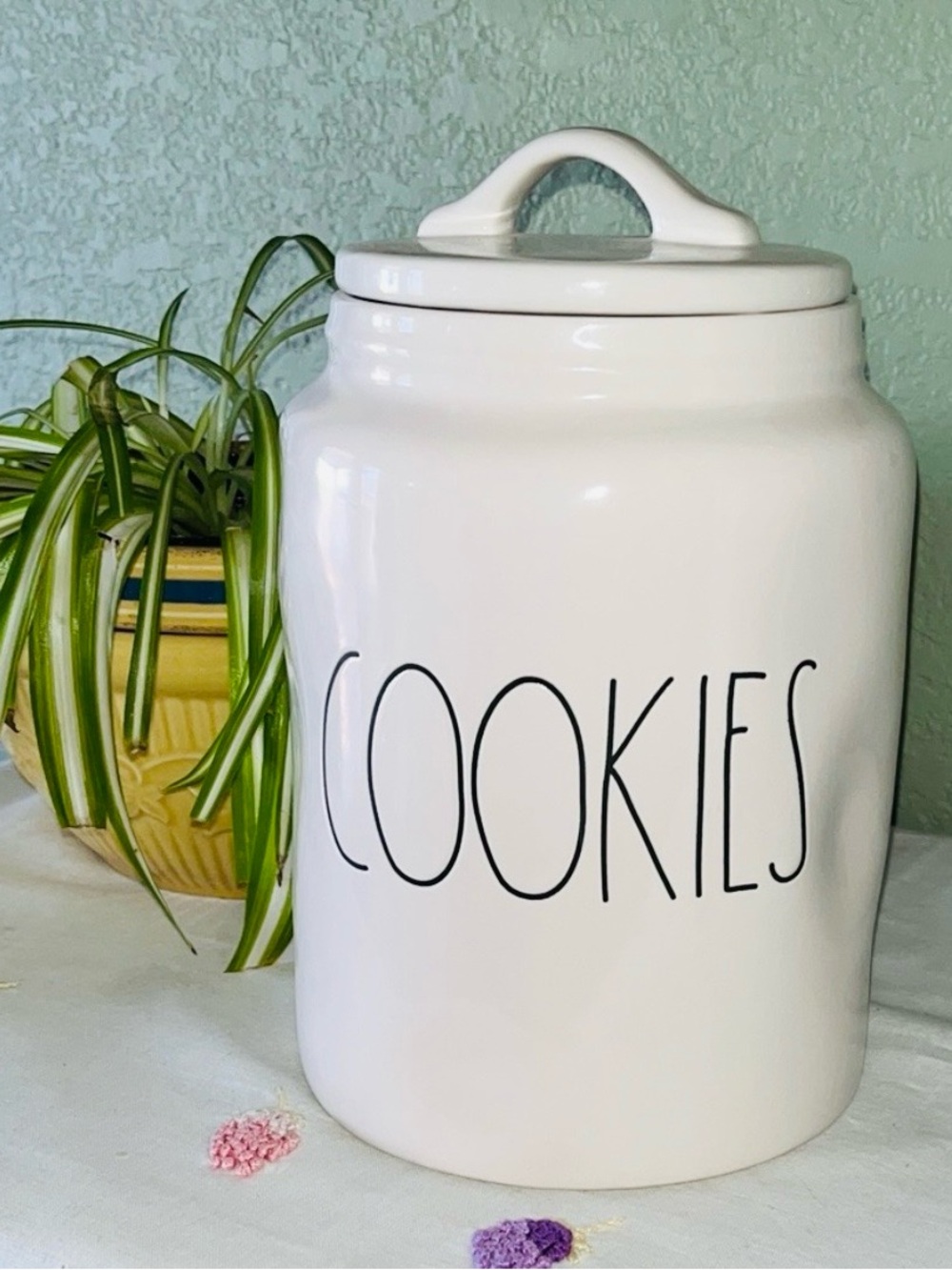Rae Dunn Magenta COOKIES Canister Artisan Collection Cookie Jar EUC